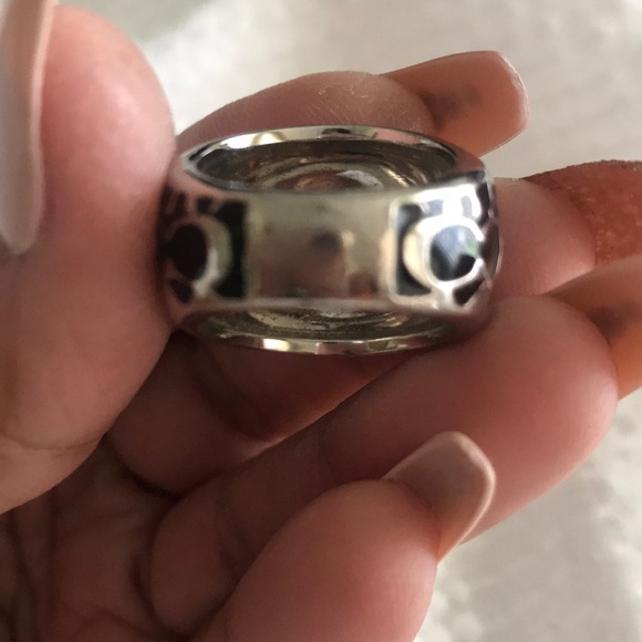 AUTHENTIC COACH BLACK ENAMEL RING - Picture 3 of 6